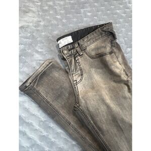 Free People Jeans Womens Size W 28  Black Faded Stretch With Back Pockets Skinny